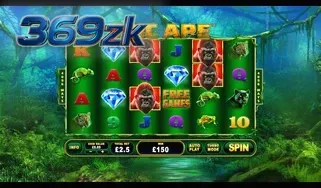 Pemandangan hutan lebat dalam permainan slot Epic Ape